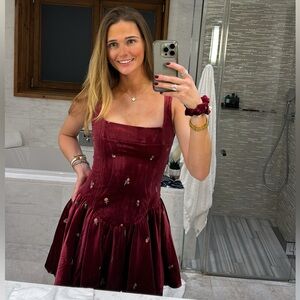 WeWoreWhat Burgundy Mini Dress
